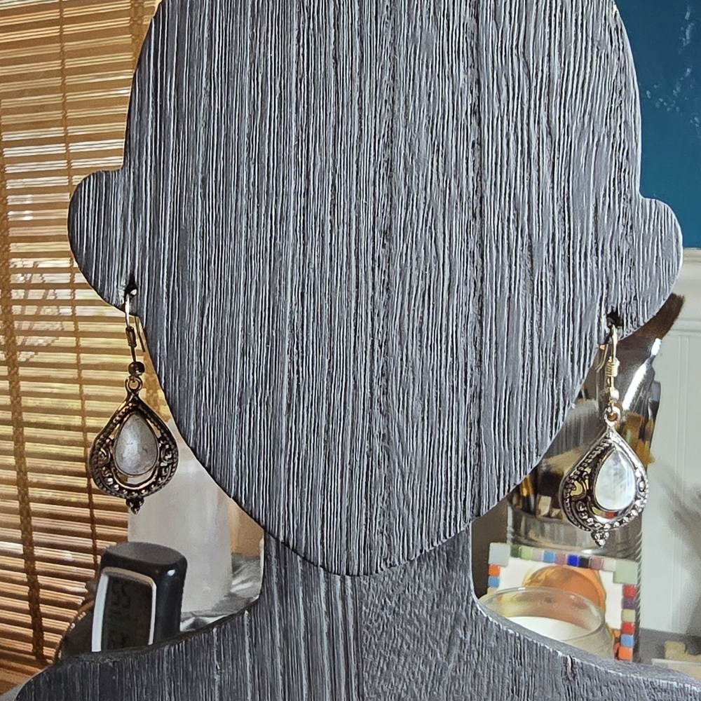 Elegant Teardrop Moonstone Earrings